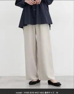 グレイッシュベージュ ワイドパンツ 3L