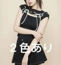 Gigi ribbon tops 新品　ブラック　ホワイト　２色あり
