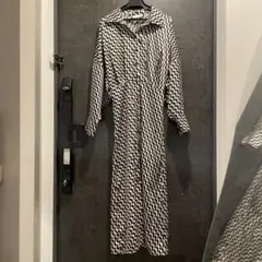H&M 幾何学模様 ロングワンピース XS
