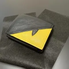 FENDI モンスターバグズアイ 三つ折り財布 レザー ブラック