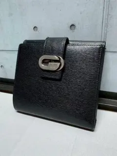 美品 GUCCI グッチ Gロゴ 財布 二つ折り財布 ブラック レザー