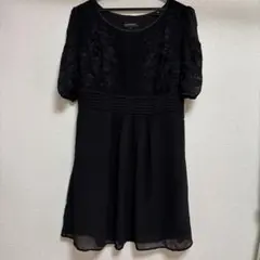 刺繍入りチュニック　黒　シフォン