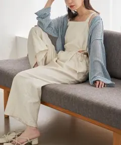 カスタネ カットアウトシャーリングサロペット