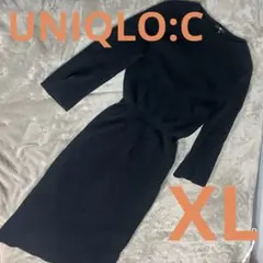 UNIQLO C ウール100% ニットワンピース　XL ブラック