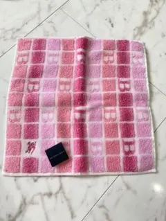 BURBERRY チェック柄タオルハンカチ ピンク