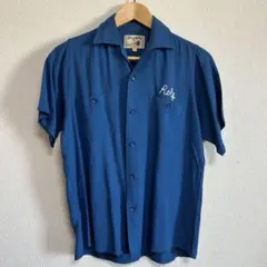 50s KingLouie ボーリングシャツ レーヨン ギャバジン 50s ダイヤ柄 黒 ボーリングシャツ キングルイ King Louie holiday