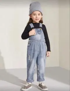 SHEIN ウォッシュド デニムオーバーロール