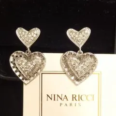 NINA RICCI　ハート　ニナリッチ　シルバー　イヤリング　ぶらぶら　揺れる