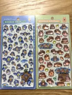 ボンボンドロップシール カピバラ　ハシビロコウ