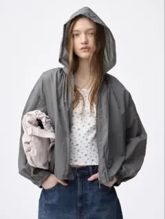 GU UVカットシアーパーカ　グレー　XL