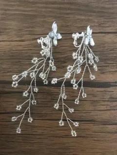 値下げ　箱付 小枝シャワー ウェディングイヤリング