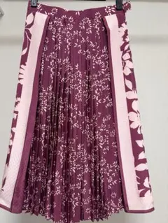 TOCCA フラワープリント 前プリーツフレアスカート