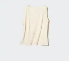 UNIQLO プリーツ ノースリーブT ホワイト　S 美品