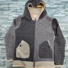 ✳︎美品✳︎ 裏ボアジップアップパーカー 長袖ブランケットニット