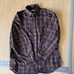 UNIQLO U 長袖ツイルシャツ M ブラウン系