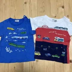 BAB CHIP 新幹線 働く車 半袖Tシャツ 2枚セット 90cmのサムネイル