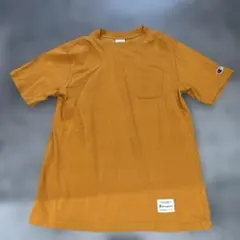 Champion ポケット付きTシャツ マスタードオレンジ Mサイズチャンピオン