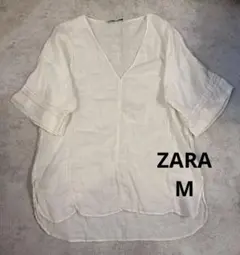 ZARA 白 チュニック ブラウス M