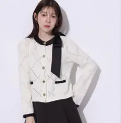 Rirandture MARIEBELLE ribbonknitjacket紺 - メルカリ