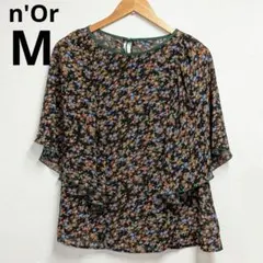 n'or 1 半袖ブラウス 黒 花柄 ノースリーブのサムネイル