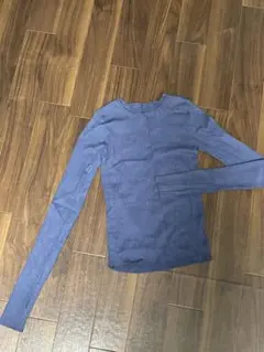 Re:EDIT ブルー リブ編み 長袖ニット Lサイズ