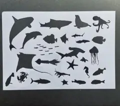 ステンシルシート　海の生き物