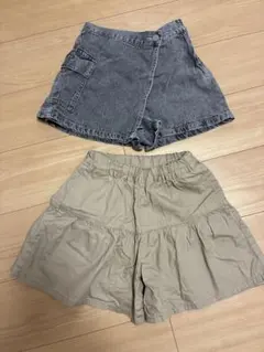 GU ジーユー　140センチ　スカート　ショートパンツ　2点セット