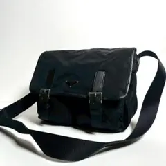 【美品】プラダ メッセンジャーバッグ クロスボディ テスートナイロン × レザー