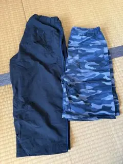 ハーフパンツ2点セット ネイビー 迷彩柄