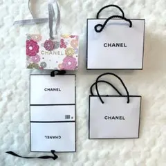 CHANEL ギフトボックス2個＋ショッパー2枚セット カメリアチャーム付き