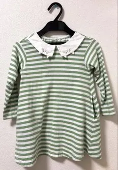 グレードスコープ　ストライプ襟付きワンピース 110サイズ