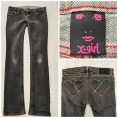 2192 X-girl 日本製 ハートポケット ブラックデニム size2 Mのサムネイル