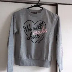 lovetoxic ハートプリント トレーナー グレーsサイズ