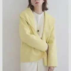 ★新品未使用タグ付き★ INDIVI フーテッドリバーコート ウールカラーコート