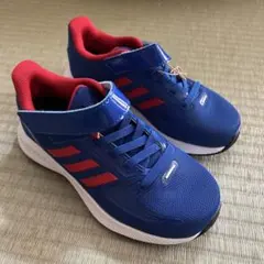 adidas 青 スニーカー メッシュ 17cm
