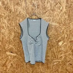 ZARA ザラ ノースリーブニット ボーダー カジュアル ブラック レディース