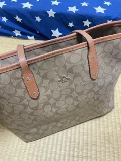 極美品✨コーチ F57842 シグネチャー ドローストリング キャリーオール
