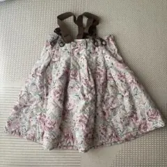 LIZLISA リズリサ フラワープリント フレアスカート サスペンダー付き