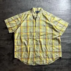 00s Ralph Lauren 半袖チェックBDシャツ XXL アメカジ