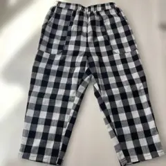 【ペアマノン】黒ギンガムチェック柄　パンツ 100cm