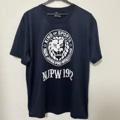 新日本プロレス NJPW 1972 ポリエステル 半袖Tシャツ LL ネイビー
