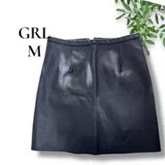 GRL グレイル フェイクレザー ミニスカート M ブラック 台形 美脚 秋冬