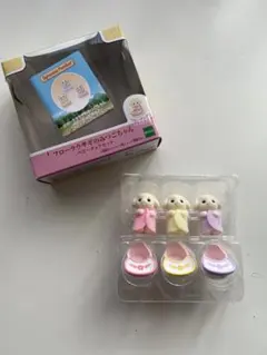 バラ売り フローラウサギのみつごちゃん　ベビーチェアセット　シルバニアファミリー