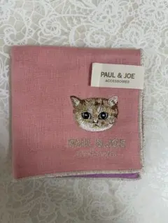 新品 ポールアンドジョー タオル ハンカチ 猫 ピンク ガーゼハンカチ