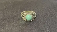 ターコイズ シルバーリング 装飾デザイン　silver925