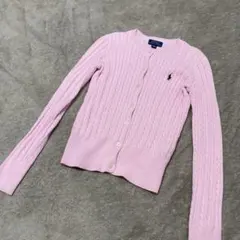 POLO RALPH LAUREN ケーブル　カーディガン　ピンク　コットン