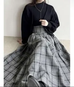 RESEXXY チェックコルセットスカート グレー Sサイズ