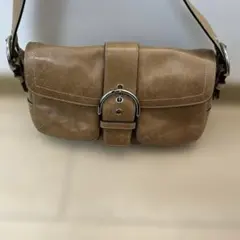 COACH ショルダーバッグ　ベージュ　レザー　ソーホー