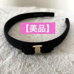 美品］Salvatore Ferragamo カチューシャ ブラック ビジュー - メルカリ