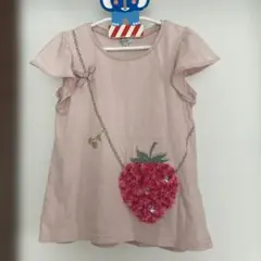 any FAM ストロベリーポシェット風Tシャツ 130